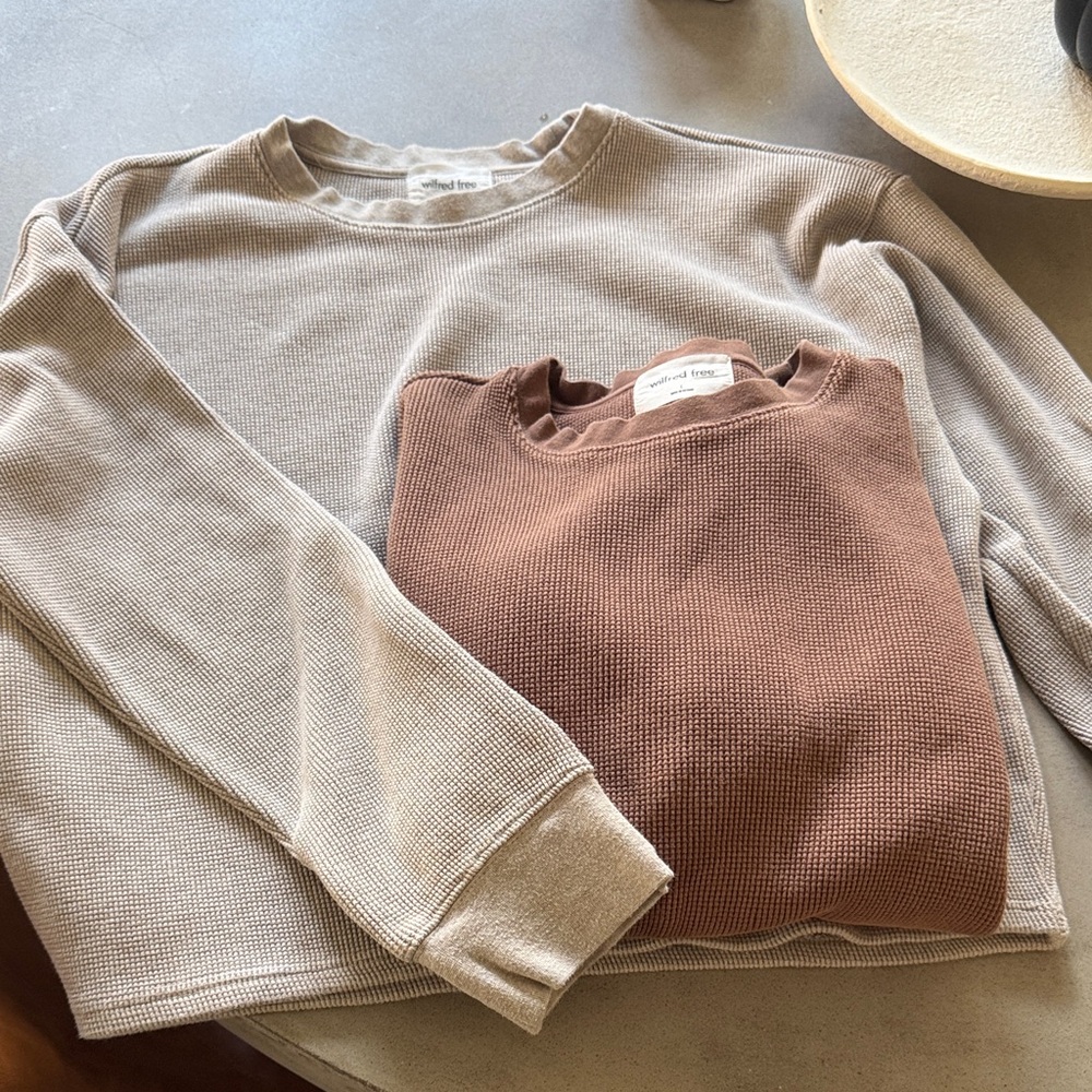 Cozy Waffle Knit Sweaters in Brown and beige